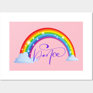 Dance Rainbow with sparkles Pink Dancer Gift Posters and Art